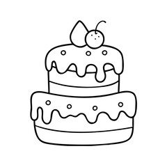 cake icon, cake vector illustration-simple illustration of cake, perfect for cake logos and icons