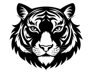 Tiger Head Silhouette Vector & Fierce Animal SVG