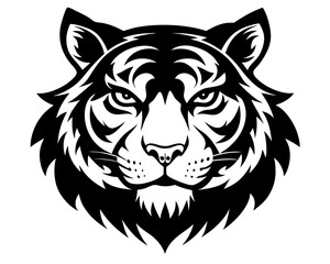 Tiger Head Silhouette Vector & Fierce Animal SVG