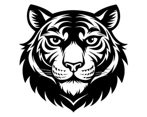 Tiger Head Silhouette Vector & Fierce Animal SVG