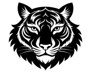 Tiger Head Silhouette Vector & Fierce Animal SVG