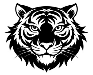 Tiger Head Silhouette Vector & Fierce Animal SVG