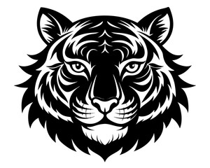 Tiger Head Silhouette Vector & Fierce Animal SVG