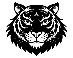 Tiger Head Silhouette Vector & Fierce Animal SVG