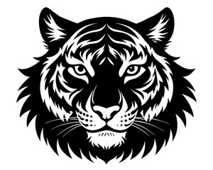 Tiger Head Silhouette Vector & Fierce Animal SVG