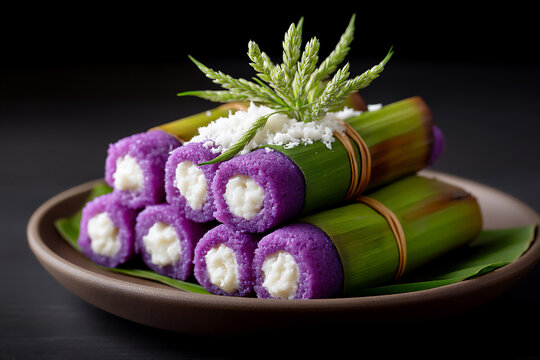 puto bumbong: purple filipino rice cake