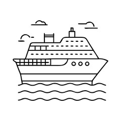 Obraz premium cruise ship icon, cruise ship vector illustration-simple illustration of cruise ship, perfect for cruise ship logos and icons