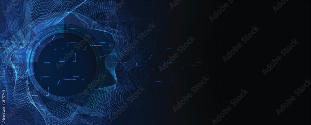 Poster high technology and science background. abstract internet communications