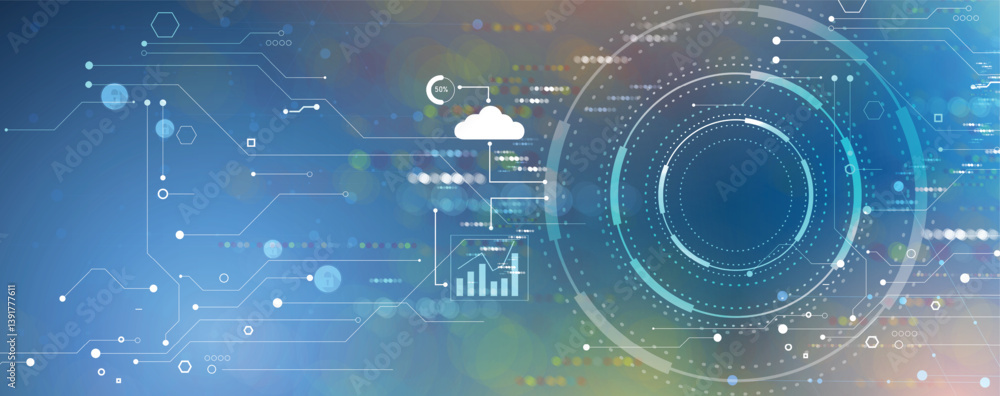 Poster high technology and science background. abstract internet communications