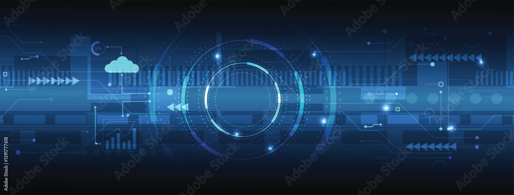 Poster High technology and science background. Abstract  internet communications