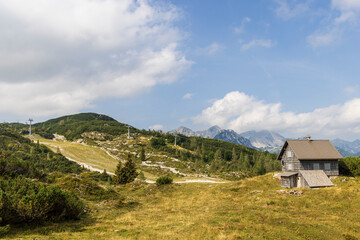 Vogel ski resort near Bohinj in Triglav National Park in Slovenia during summertime