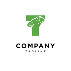 Letter T Frog Logo Icon Vector