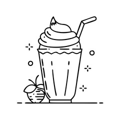 milkshake icon, milkshake vector illustration-simple illustration of milkshake, perfect for milkshake logos and icons