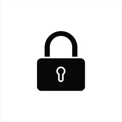 Padlock Flat Icon - Vector Illustration, House Appliances