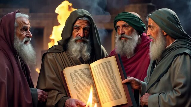Priest Hilkiah finds the Book of the Law in the Temple of Jerusalem 4K