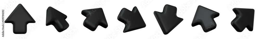 Aufkleber 3d set of black click cursor icon. mouse arrows pointing in different directions. stock vector illus