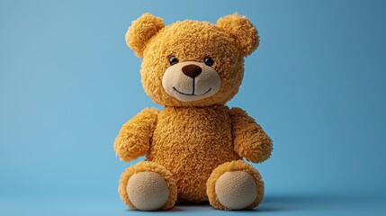 Obraz premium Teddy bear, sitting, simple, soft