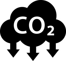 CO2 Cloud Emission and Absorption Icons Set, Reducing CO2 emissions vector icon collection