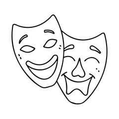theater mask icon, theater mask vector illustration-simple illustration of theater mask, perfect for theater mask logos and icons