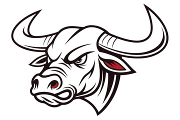 Bold Bull Silhouette Logo Monochrome Vector Illustration of Buffalo, Ox, and Cow Head Design.