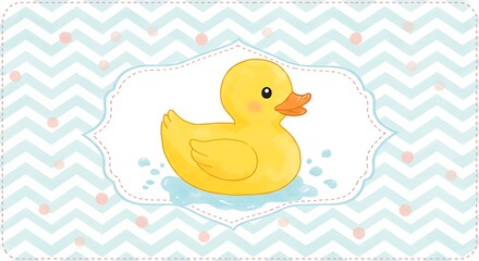 Cheery Rubber Duckling: Watercolor Charm AI Generated