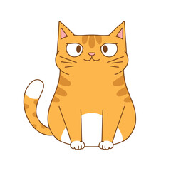 illustration art cute cat cartoon range cat sticker and t-shirt design