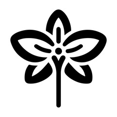 Stylized Pictogram Of An Orchid Flower In Black And White Vector