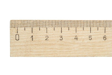 Wooden ruler closeup