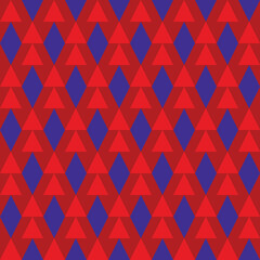 Seamless pattern with red and blue triangles. Vector illustration.