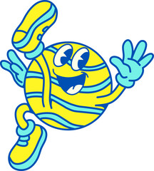 A cartoon style planet skateboarder character 