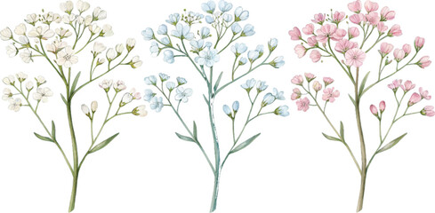 Fototapeta premium Watercolor Pastel Flowers