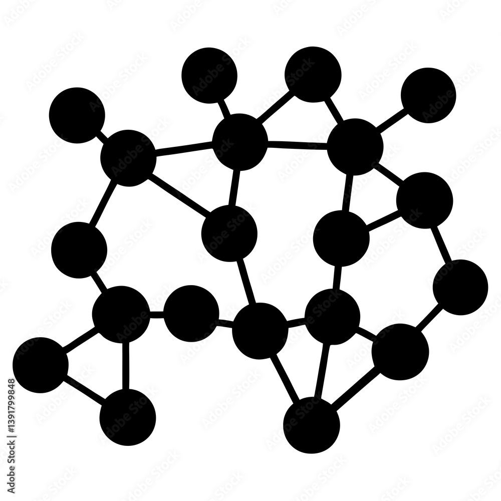 Aufkleber abstract network connection illustration depicting data communication and scientific conceptualizati