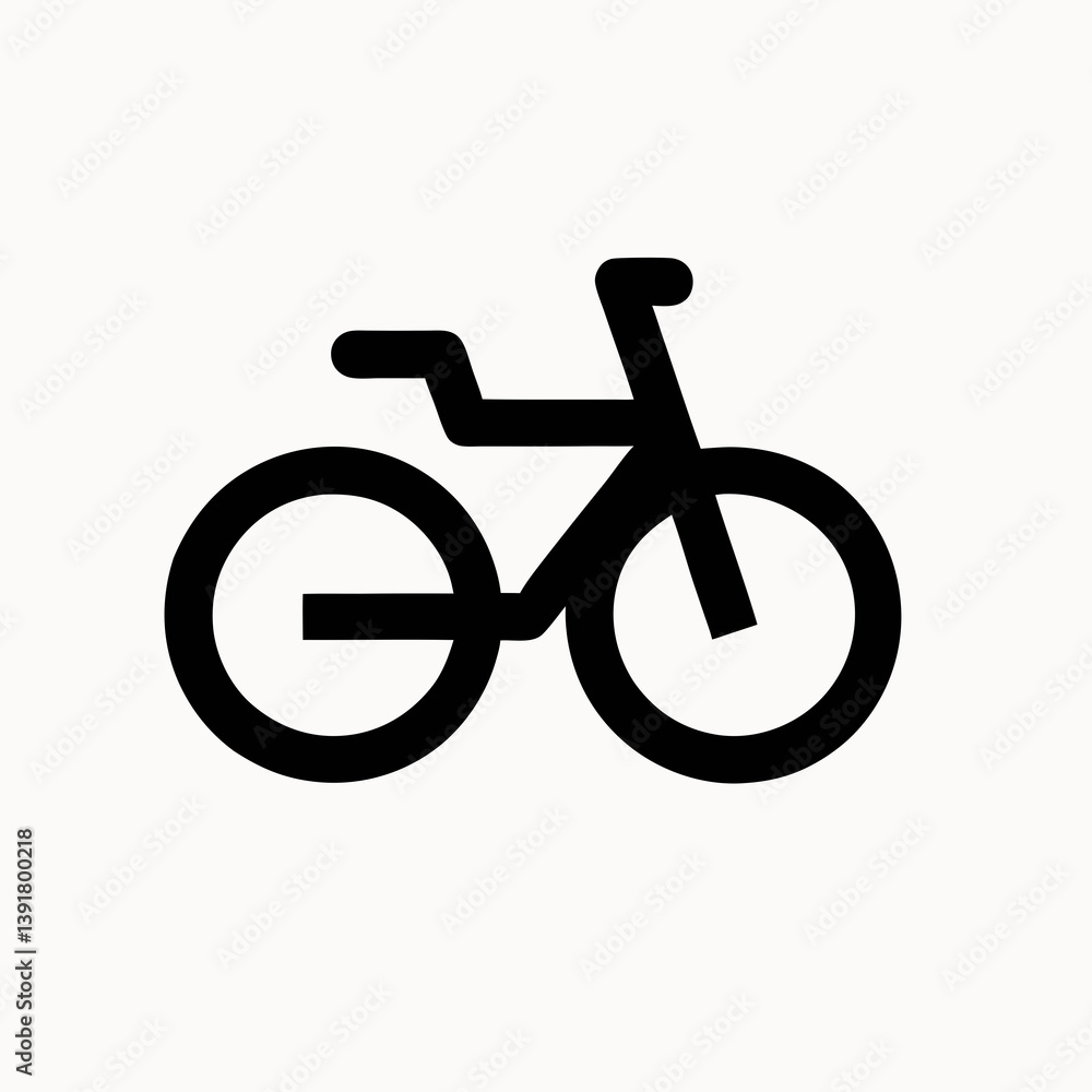Poster minimalist black bicycle icon vector illustration for website design and app interfaces