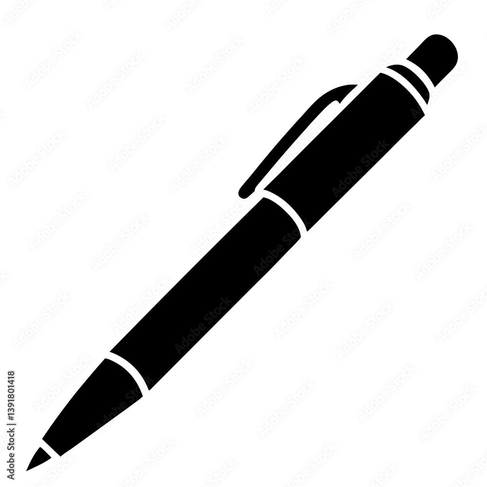 Poster simple black pen vector illustration for writing and note taking design element