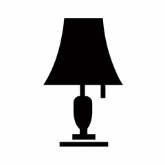 Obraz premium Isolated Black Silhouette Illustration Of A Table Lamp For Decorating Purposes