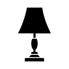 Obraz premium Silhouette Of A Table Lamp With Shade On White Background