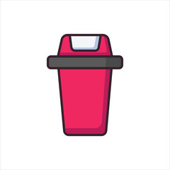 Trash Bin Icon - Vector Illustration, House Appliances
