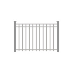 Modern metal fence. Metal barrier for defense and control. Vector illustration