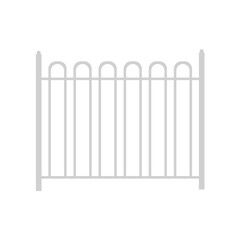 Modern metal fence. Metal barrier for defense and control. Vector illustration