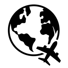Globe Air Plane Icon