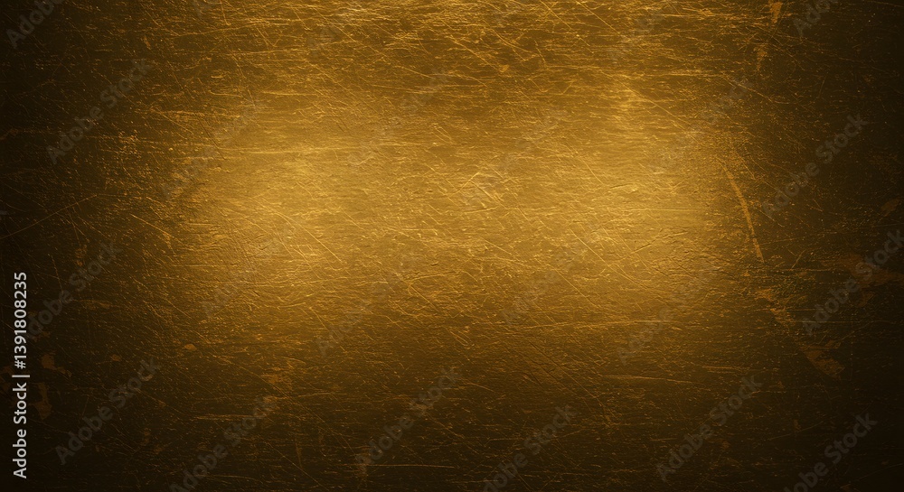 Poster ai image of a scratched gold texture with a vignette. ideal for backgrounds, overlays, or adding a v
