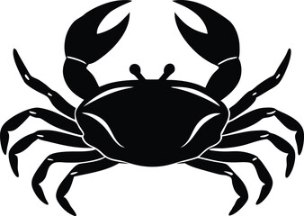 Crab silhouette, crab icon black vector design 