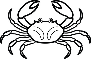 Crab line art , crab icon isolated on white background