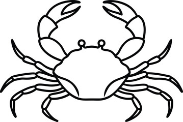 Crab line art , crab icon isolated on white background
