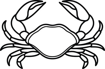 Crab line art , crab icon isolated on white background