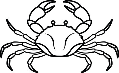Crab line art , crab icon isolated on white background