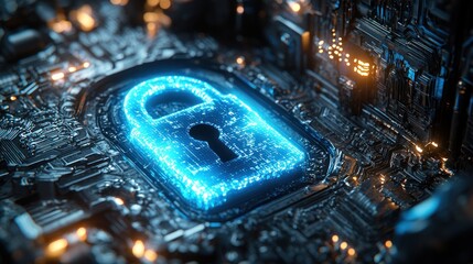 Fototapeta premium Digital lock on circuit board