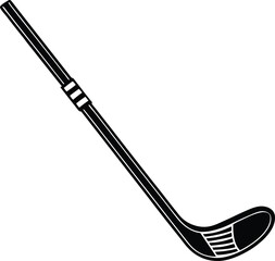 Hockey stick silhouette black and white vector illustration 