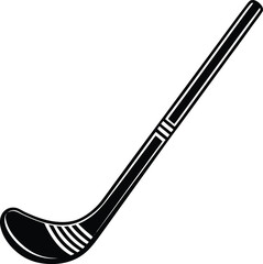 Hockey stick silhouette black and white vector illustration 
