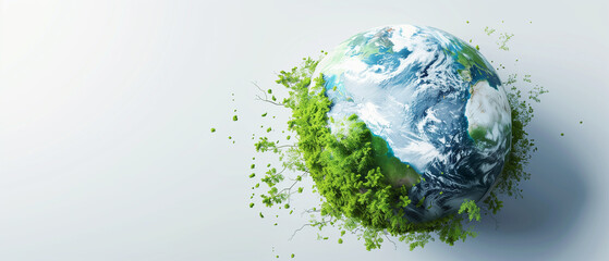 green planet earth with grass. copy space